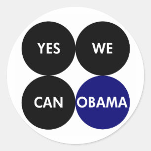 Oui Nous Pouvons : Stickers Barack Obama ronds