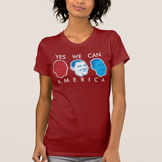 "Oui nous pouvons T-shirt de l'Amérique" Obama (Devant)