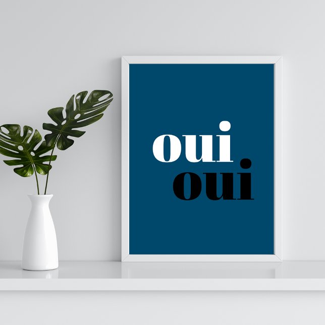 oui oui Modern Blue Einfache Typografie Badezimmer Poster (Von Creator hochgeladen)