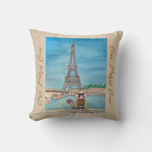Oui Paris Oui Beige Katzenjammer Frauen auf Reisen Kissen