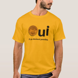 OUI Québec Référendum 1995 Dollars Jaune T-Shirt