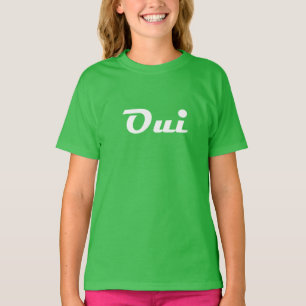Oui Shirt, Green Oui Tshirt, Gold Oui T-Shirt, Par T-Shirt