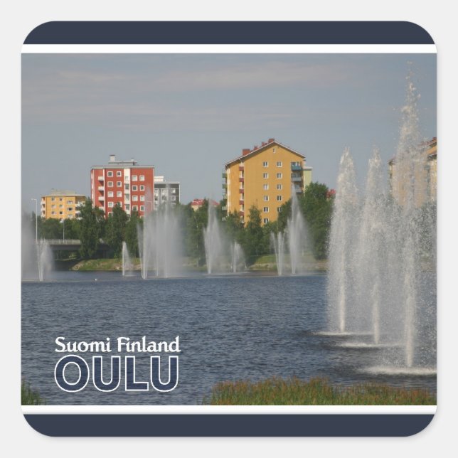 OULU-Aufkleber Quadratischer Aufkleber (Vorderseite)