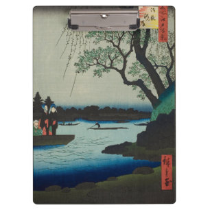 Oumaygashi - Vintage japanische Edo River Scene Klemmbrett