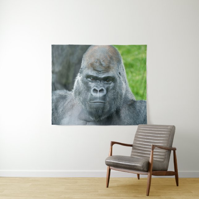 Oumbis Power ein Silverback-Portrait Wandteppich (Beispiel (Horizontal))