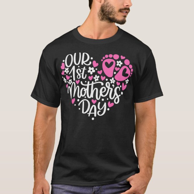 Our 1st Mother's Day Pregnancy Gender Reveal Baby  T-Shirt (Vorderseite)