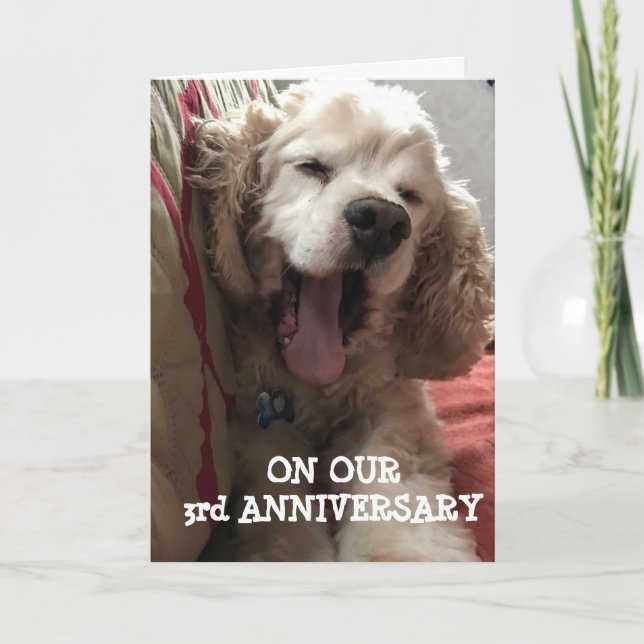 **OUR 3rd ANNIVERSARY* FILLED WITH LOVE/FUN Karte (Vorderseite)