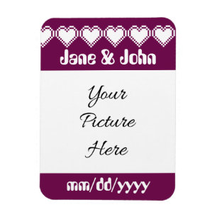 Our 8-Bit Hearts in Wine Save-the-Date Magnet Über
