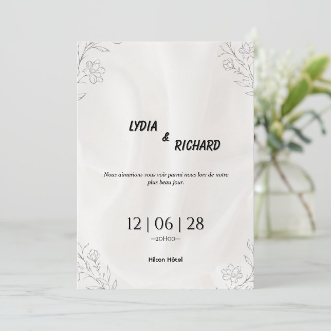Our Beautiful Day Wedding Invitation Einladung (Stehend Vorderseite)