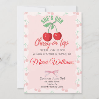 Our Cherry on Top Baby Shower Invitation Einladung