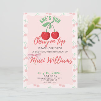 Our Cherry on Top Baby Shower Invitation Einladung