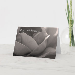 Our condolences - rose card in b&w karte