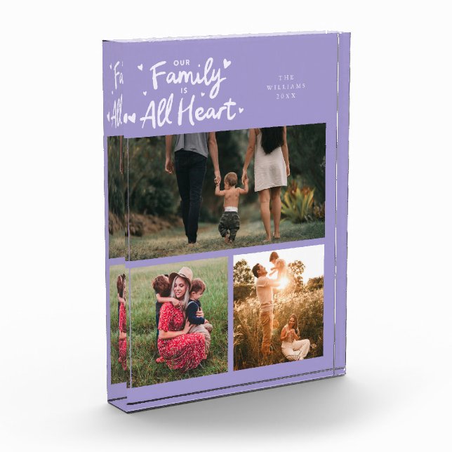 Our Family Is All Heart Lilac Fotoblock (Links)
