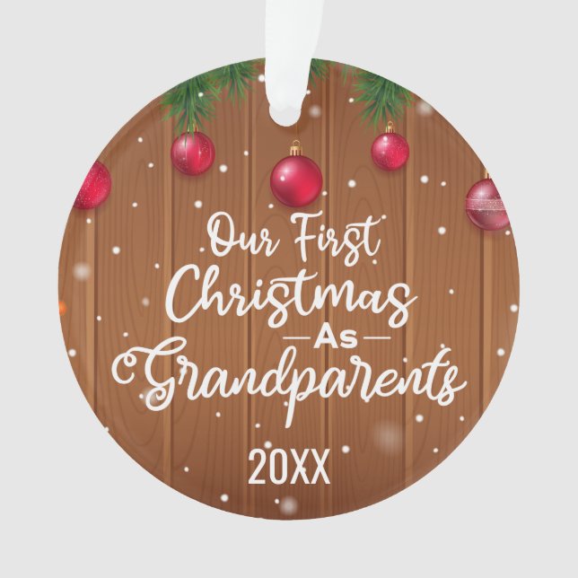 our first Christmas as grandparent realistic Ornament (Vorderseite)