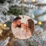 Our First Christmas as Mom and Dad Rose Gold Foil Keramik Ornament<br><div class="desc">Our First Christmas as Mom and Dad Rose Gold Foil Ceramic Ornament</div>