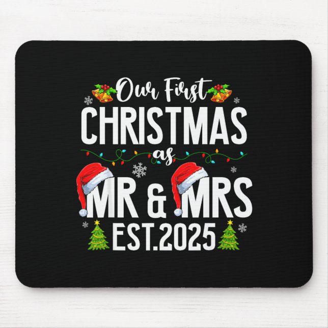 Our First Christmas As Mr &amp; Mrs 2025 Married C Mousepad (Vorne)
