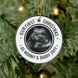 Our First Christmas as Parents Ultrasound Keramik Ornament