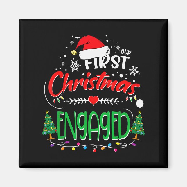 Our First Christmas Engaged 2021 1st Christmas  Magnet (Vorne)