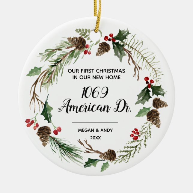 Our First Christmas in our new home Christmas Keramik Ornament (Vorne)