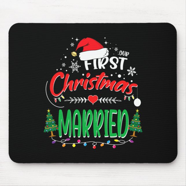 Our First Christmas Married Newlywed Mr And Mrs  Mousepad (Vorne)