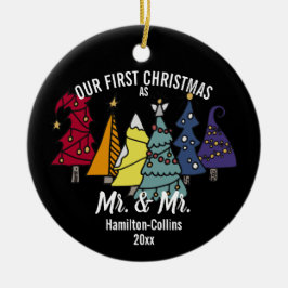 Our First Christmas Rainbow Keramik Ornament