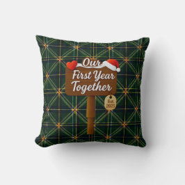 Our First Christmas Together 2025 Wooden Sign Kissen