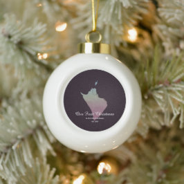 Our First Christmas Together Mr & Mrs Silhouette Keramik Kugel-Ornament