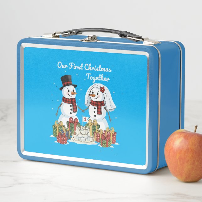 Our First Christmas Together | Newlywed Snowman  Metall Brotdose (Beispiel)