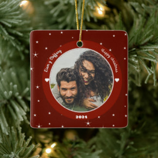 "Our first Christmas together". personalize Keramikornament