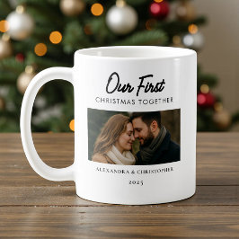 Our First Christmas Together Photo Minimal Modern Kaffeetasse