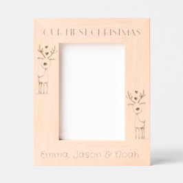 Our First Christmas, Triplets Portrait  Geätzte Rahmen