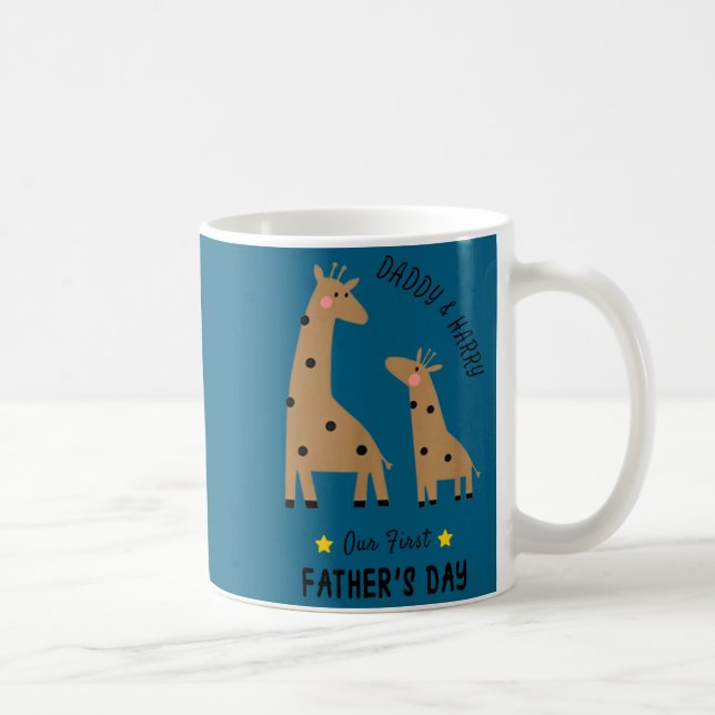 Our First Father's Day 2026, Funny Giraffe Gift Da Kaffeetasse (Rechts)
