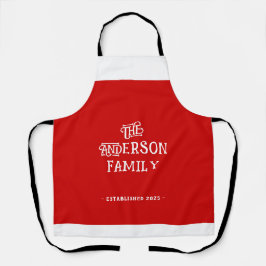 Our First Home Housewarming Typography Red White Schürze