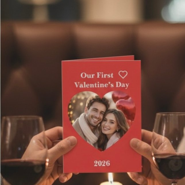 Our First Valentine’s Day Folded Greeting Card Karte (Von Creator hochgeladen)