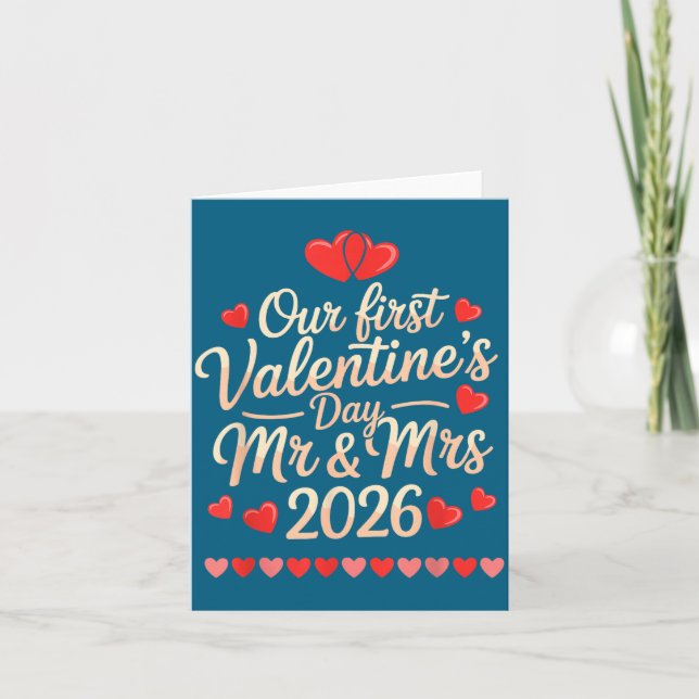Our First Valentines As Mr And Mrs 2026  Karte (Vorderseite)