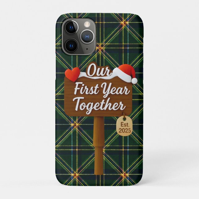 Our First Year Together 2025 Wooden Sign Case-Mate iPhone Hülle (Rückseite)