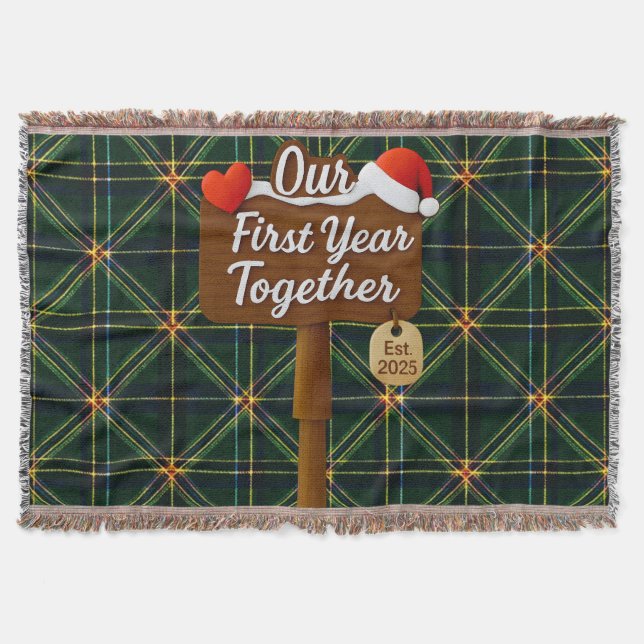 Our First Year Together 2025 Wooden Sign Decke (Vorderseite)