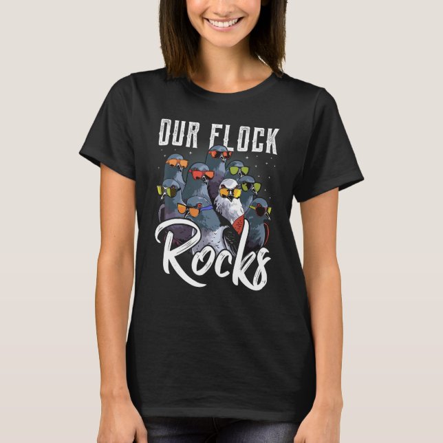 Our Flock Rocks  Pigeon  Pigeon Racing T-Shirt (Vorderseite)
