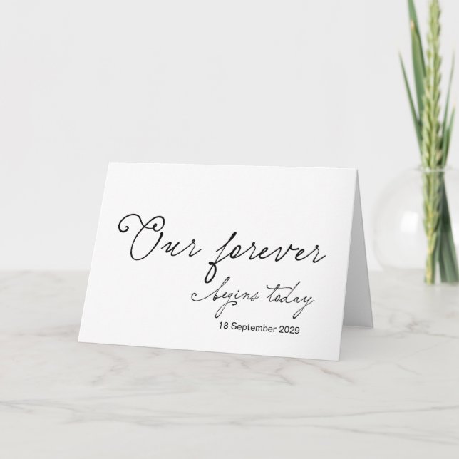 Our Forever Starts Today Bride Groom Wedding Day Karte (Vorderseite)