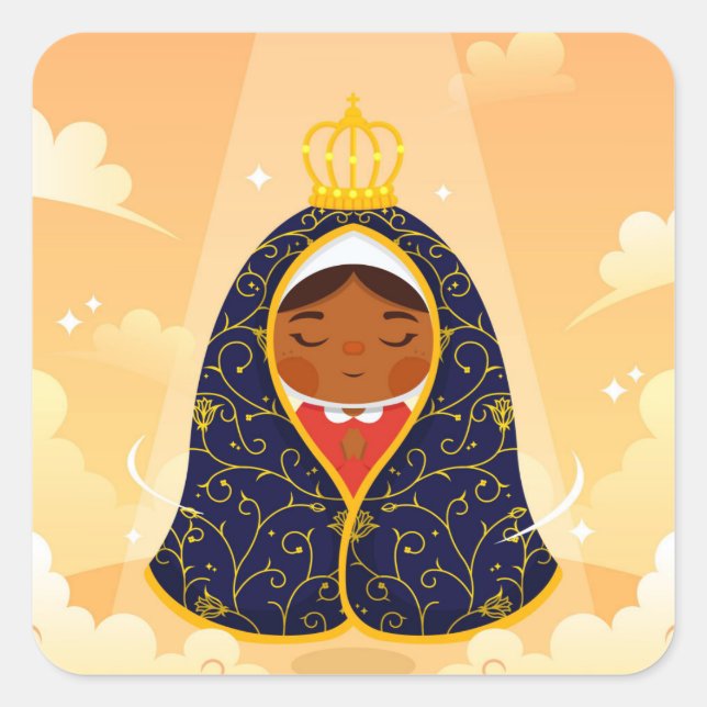 Our Lady of Aparecida Quadratischer Aufkleber (Vorderseite)