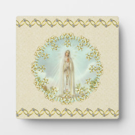 Our Lady of Fatima Gold Wreath Diamond Chain Fotoplatte