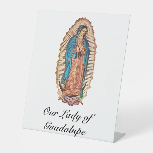 Our Lady of Guadalupe Miraculous Tilma Fine Art Sockelschild (Vorderseite)