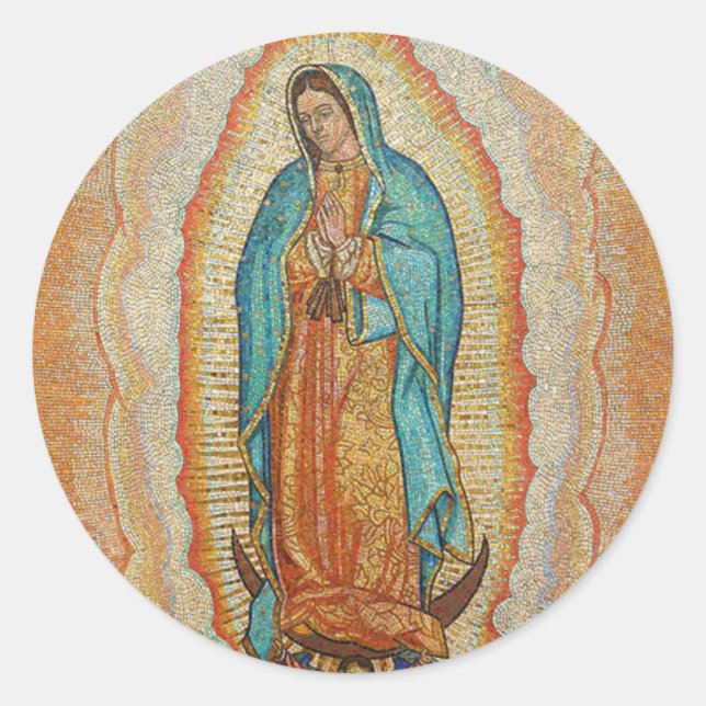 Our Lady of Guadalupe Version Runder Aufkleber (Vorderseite)