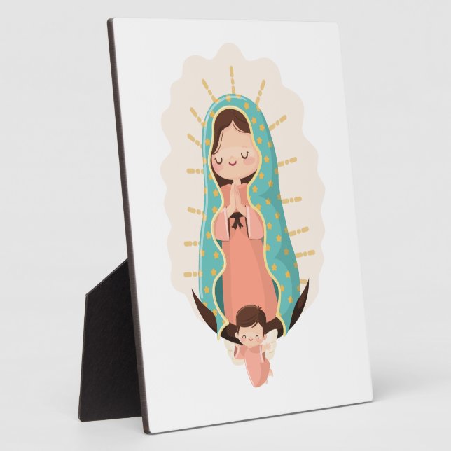 Our Lady of Guadalupe with angel Kawaii Style Fotoplatte (Seite)