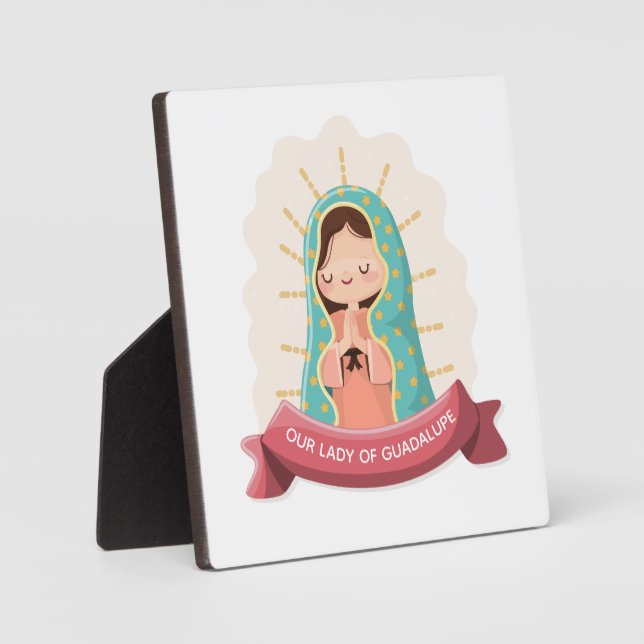 Our Lady of Guadalupe with ribbon Kawaii Style Fotoplatte (Vorderseite)