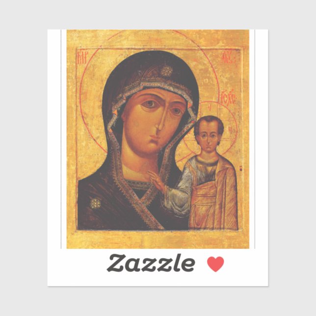 Our Lady of Kazan Orthodox Icon Aufkleber (Blatt)