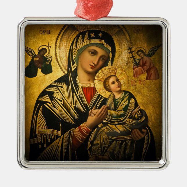 Our Lady of Perpetual Help Ornament Aus Metall (Vorne)