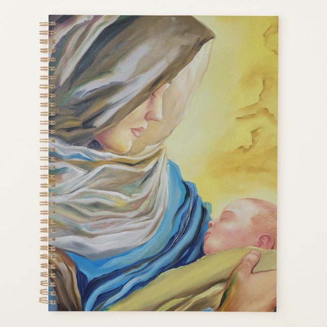 Our Lady of Silence holding baby Jesus Planer (Vorderseite)