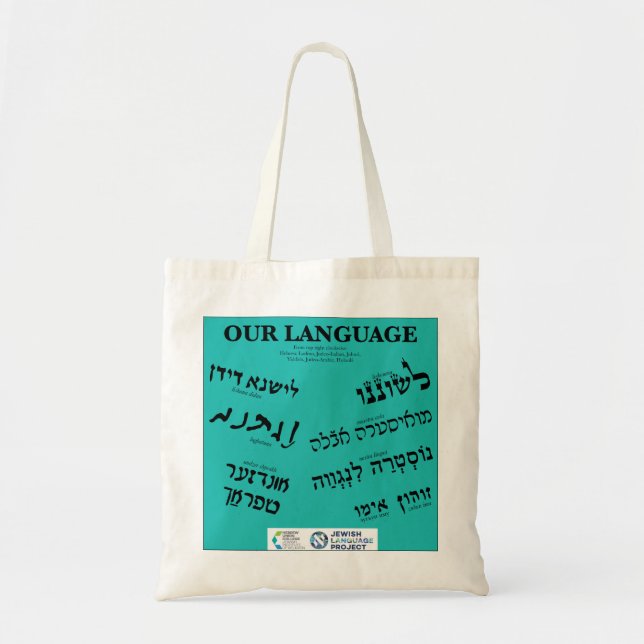"Our Language" Teal Tragetasche (Vorne)