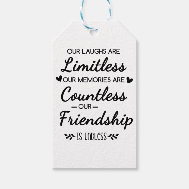 Our Laughs Are Limitless Friendship Quote Geschenkanhänger (Vorderseite)